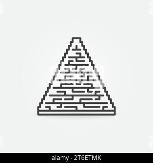 Old Egypt Pyramid vector concept icon or symbol in thin line style Stock Vector