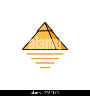 Yellow Egyptian Pyramid vector Egypt concept creative colored icon or design element Stock Vector