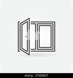 Open Window linear vector concept icon or symbol Stock Vector