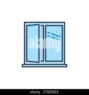 Opened Window with Sill vector concept colored icon or symbol Stock Vector
