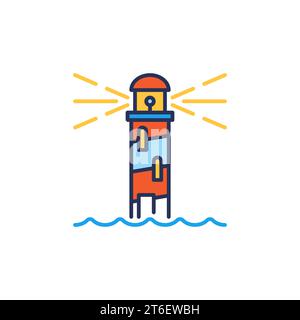 Lighthouse vector concept simple colored icon or symbol Stock Vector