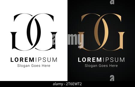 Luxury Initial GG Monogram Text Letter Logo Design Stock Vector