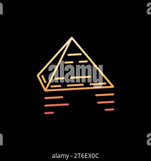 Giza Pyramid concept linear colorful icon or vector symbol on dark background Stock Vector