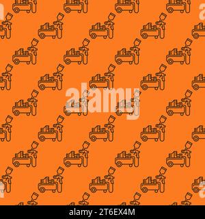 Compressor and Paint Spray Gun outline pattern. Auto Body Painting vector concept geometric seamless background Stock Vector