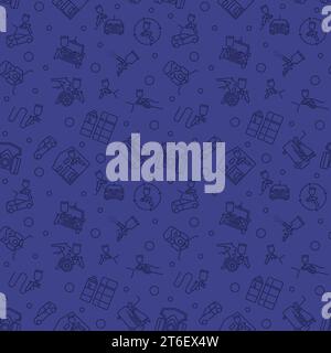 Paint Spray Gun vector Car Painting concept purple outline seamless pattern or background Stock Vector