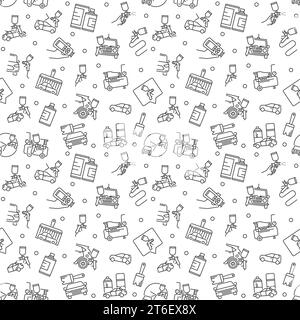 Automotive Paint Gun vector Car Painting concept minimal outline seamless pattern Stock Vector