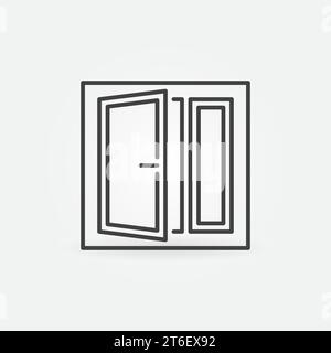 Opened Window linear vector concept icon or symbol Stock Vector