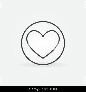 Circle with Hearts Playing Card Suit vector concept outline icon or design element Stock Vector