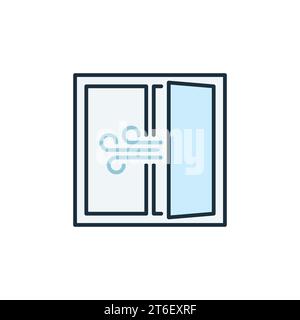 Window colored icon - Airing the Room vector concept symbol Stock Vector