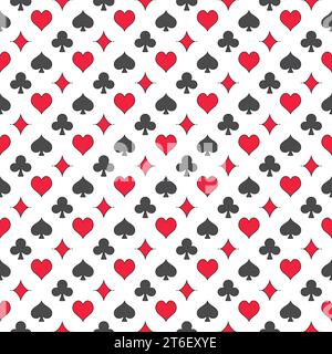 Playing Card Suits vector creative and modern Seamless Pattern or background Stock Vector