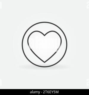 Hearts Playing Card Suit vector concept round linear icon or logo element Stock Vector