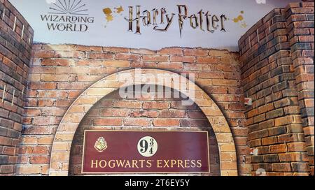 Bordeaux , France - 11 07 2023 : hogwarts train in background in shop commercial Harry Potter Studio Tour wizarding world Stock Photo