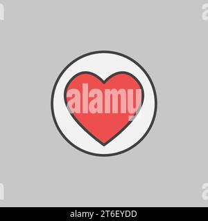 Hearts Suit vector concept round colored icon or symbol Stock Vector