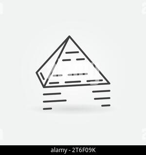 Vector Giza Pyramid concept linear icon or sign Stock Vector