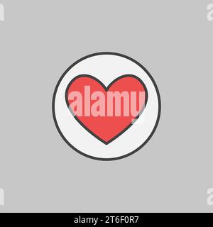 Circle with Hearts Card Suit vector concept colored icon or symbol Stock Vector