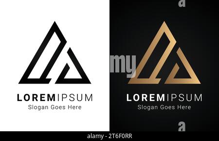 Luxury Initial CQ or QC Monogram Text Letter Logo Design Stock Vector