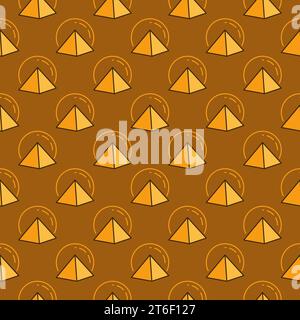 Egyptian Pyramids vector Egypt Culture concept colored seamless pattern or background Stock Vector