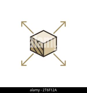 Cube Scale with Arrows vector Maximize concept colored icon or logo element Stock Vector