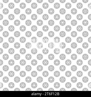 Poker Chip seamless pattern. Vector Background Gambling Casino Chips with Hearts, Clubs, Spades and Diamonds signs Stock Vector