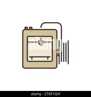 Filament with 3D Printer vector concept colored icon or sign Stock Vector
