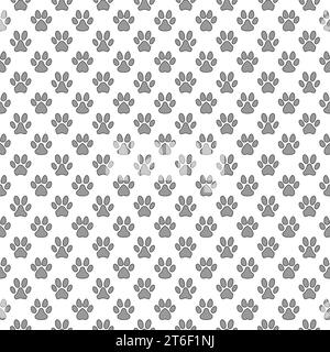 Cat or Dog Paw Footprints vector concept geometric seamless pattern Stock Vector