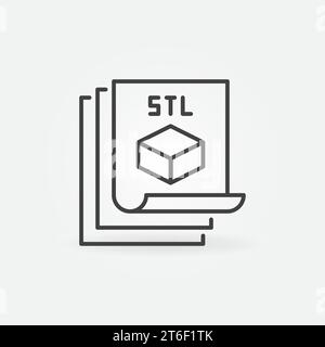STL files for 3D Printing vector concept outline icon or symbol Stock Vector