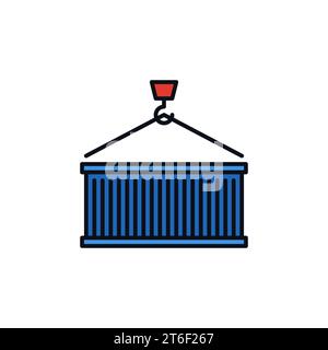 Blue Shipping Container vector Delivery concept modern icon or design element Stock Vector