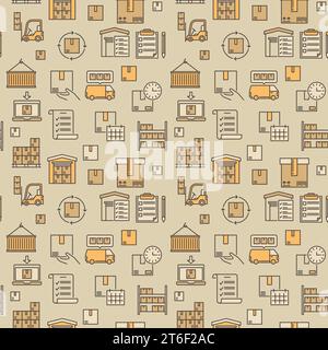 Logistics vector colored seamless background. Delivery concept creative pattern Stock Vector