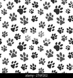 Animal Tracks vector creative pattern. Paw Footprints concept seamless background Stock Vector