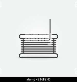 Filament Plastic Material for 3D printer vector concept icon or symbol in outline style Stock Vector