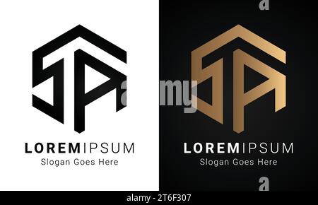 Luxury Initial SA or AS Monogram Text Letter Logo Design Stock Vector
