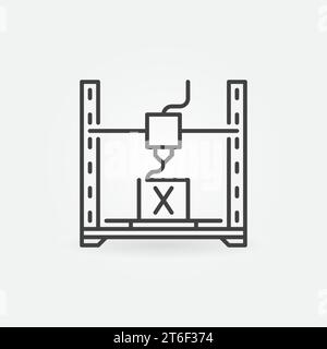 3D Printing vector 3d-printer concept icon or sign in outline style Stock Vector