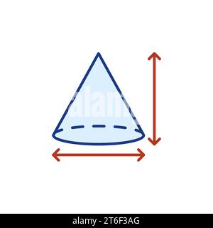 Cone Volume vector concept colored icon or logo element Stock Vector