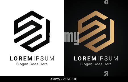 Luxury Initial SL or LS Monogram Text Letter Logo Design Stock Vector