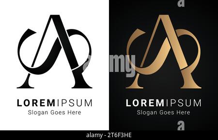 Luxury Initial SA or AS Monogram Text Letter Logo Design Stock Vector
