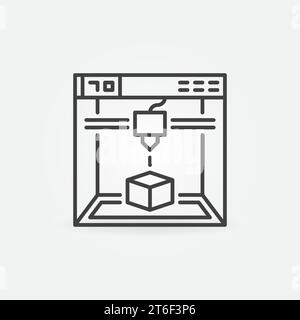 Printer for 3D Printing vector concept creative linear icon or symbol Stock Vector