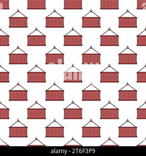 Red Containers vector Shipment concept seamless pattern or background Stock Vector