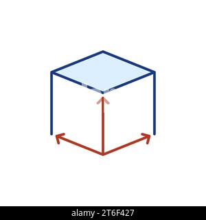 Cube Dimension vector concept colored icon or symbol Stock Vector