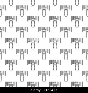 Barcode Scanner vector Bar Code Scanning concept minimal linear seamless pattern or background Stock Vector