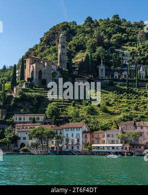 The stunning village of Morcote situated on Lugano Lake in Switzerland Stock Photo