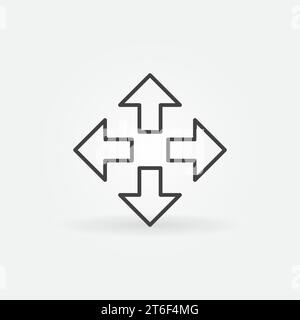 Arrows vector Scaling concept icon or sign in outline style Stock Vector