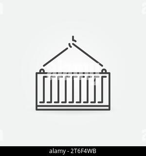 Freight Container vector Transportation concept icon or symbol in outline style Stock Vector