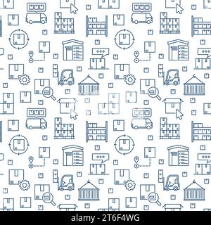 Logistics and Delivery vector concept seamless pattern or background in linear style Stock Vector