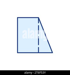 Rectangular Trapezoid vector geometric shape concept colored icon or logo element Stock Vector