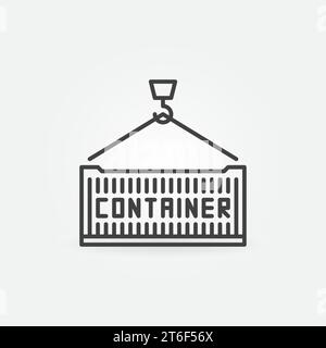 Container vector Intermodal Cargo concept linear icon or symbol Stock Vector