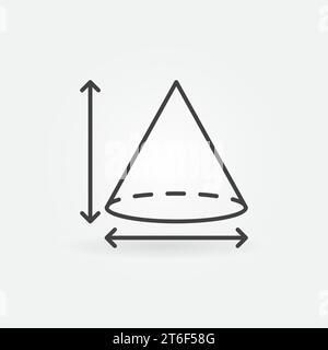 Cone Volume vector concept linear icon or symbol Stock Vector