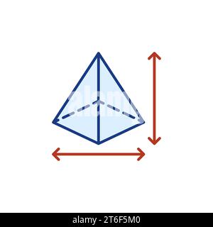 Pyramid Dimensions vector concept colored icon or design element Stock Vector