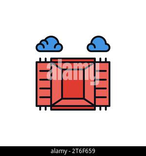 Opened Shipping Red Container vector Transportation concept colored icon or logo element Stock Vector
