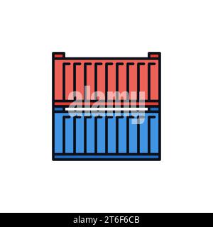 Red and Blue Shipping Containers vector Delivery concept creative icon or design element Stock Vector