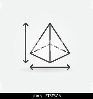 Pyramid Dimensions vector concept outline icon or symbol Stock Vector